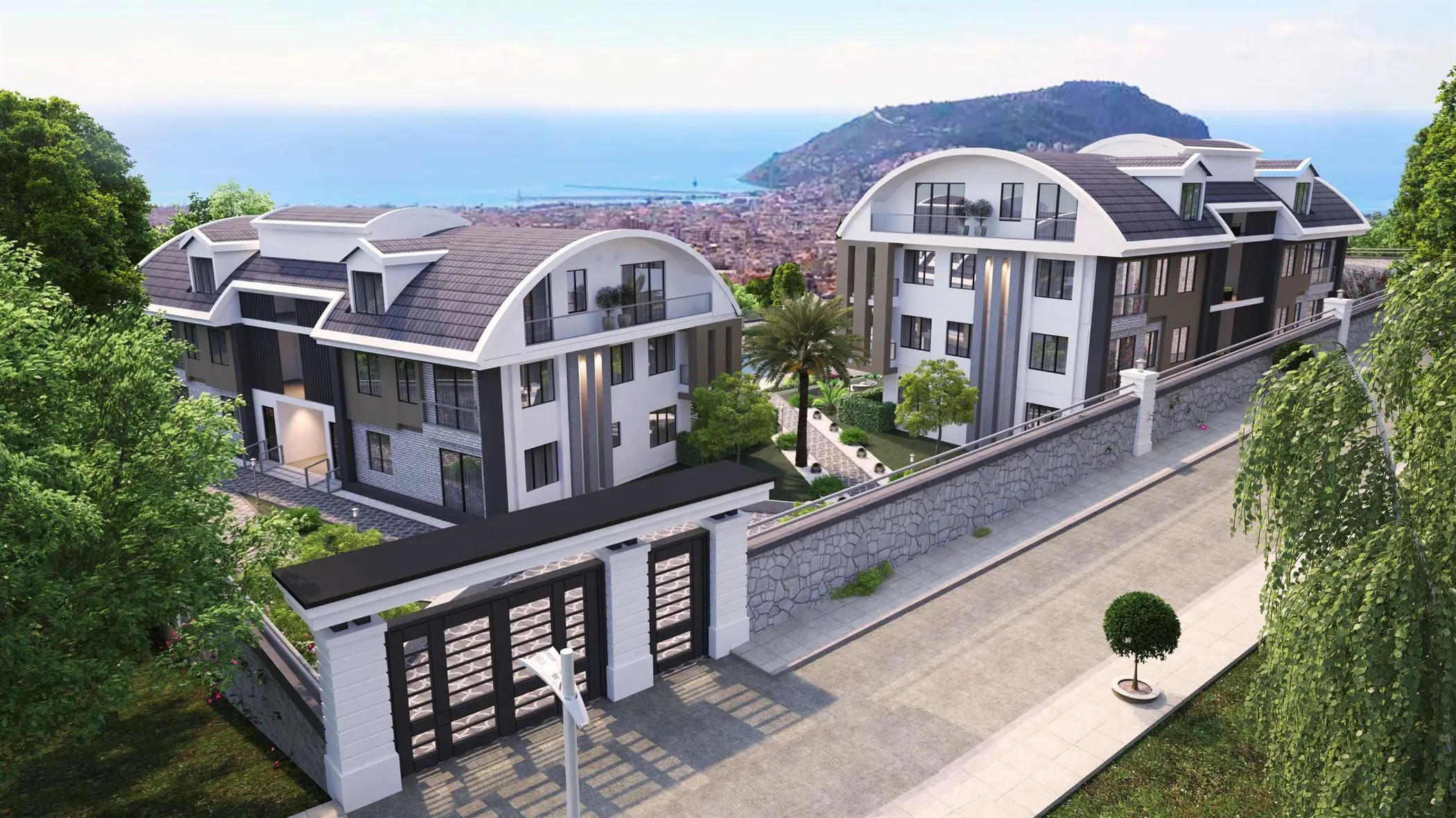 Apartments for sale in a new complex with sea and city views