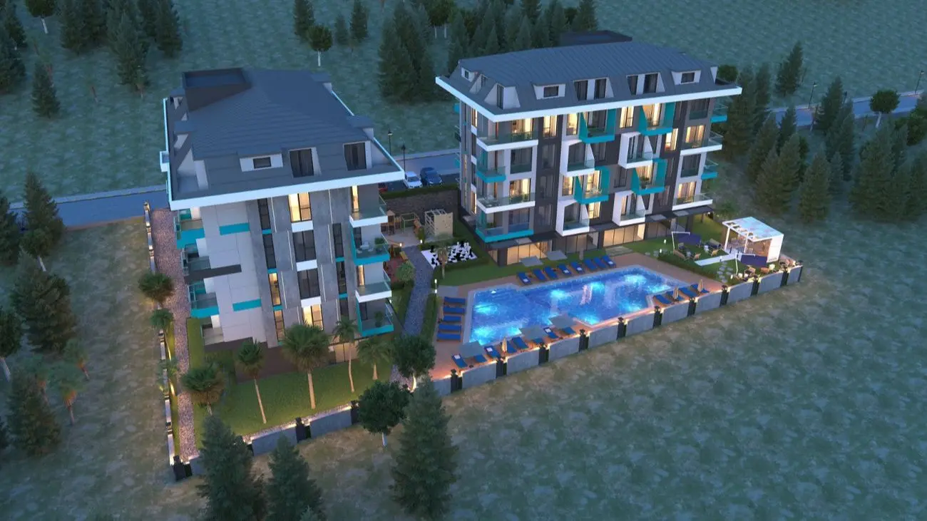 NEW TWO-STAGE PROJECT IN THE CENTER OF ALANYA 500 M TO THE SEA