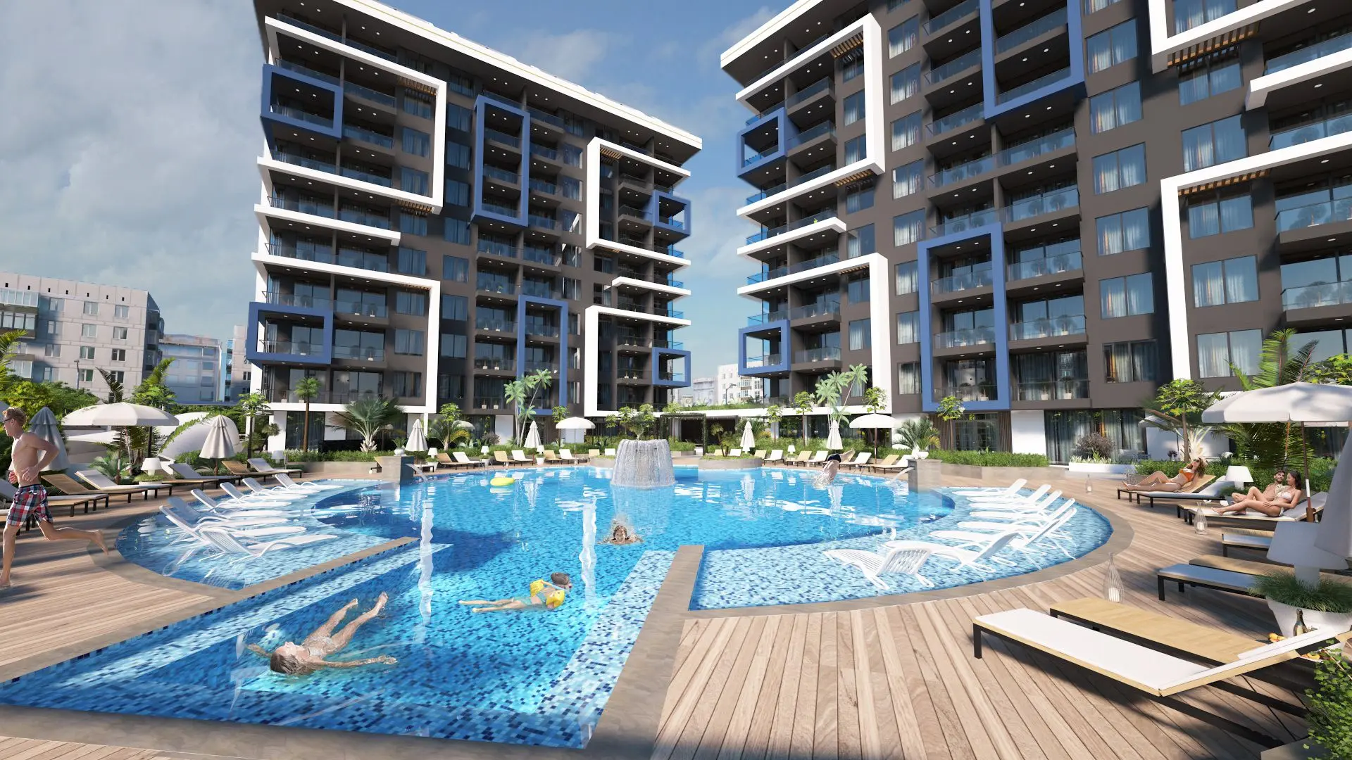 1+1 FLAT IN A PERFECT COMPLEX IN THE CENTER OF ALANYA