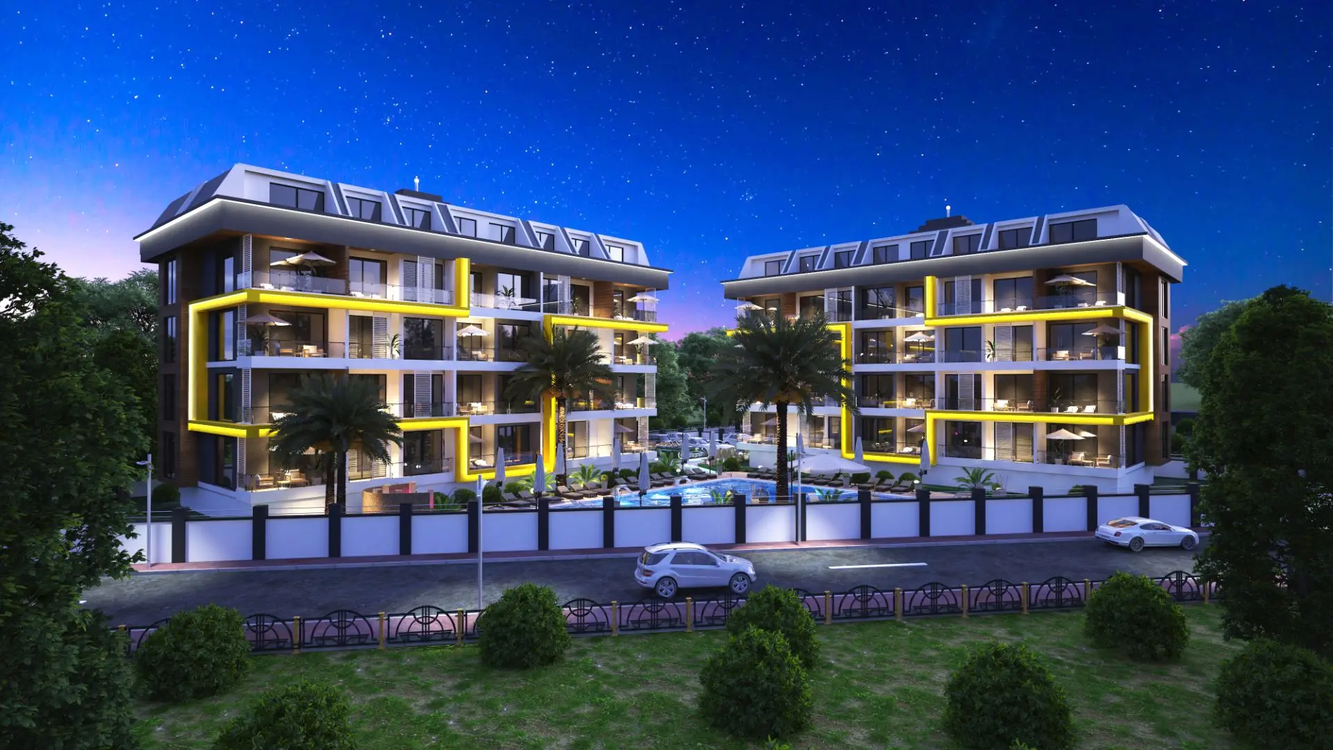 1+1 FLATS IN A LARGE COMPLEX IN ALANYA KESTEL