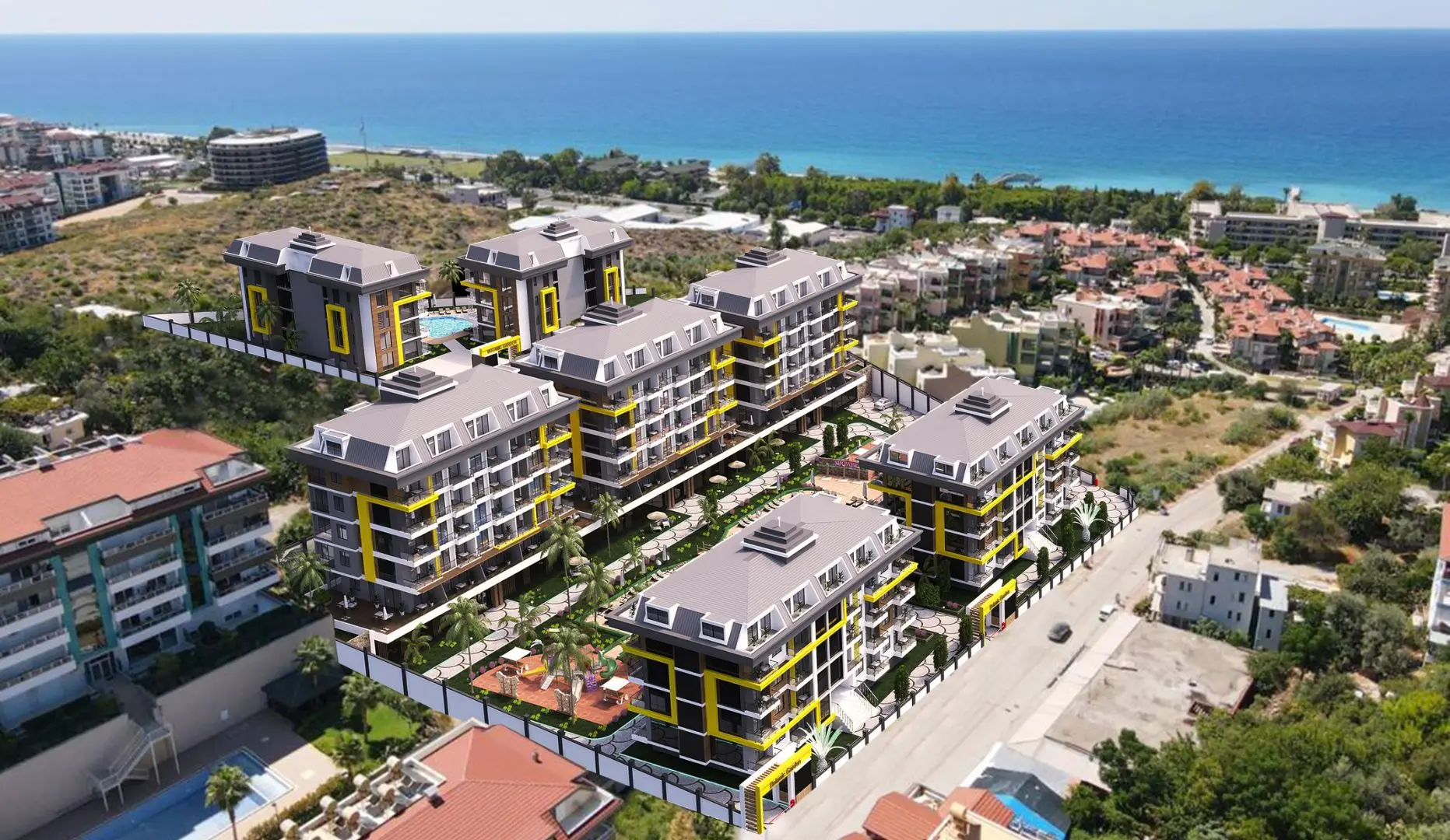 1+1 FLATS IN A LARGE COMPLEX IN ALANYA KESTEL