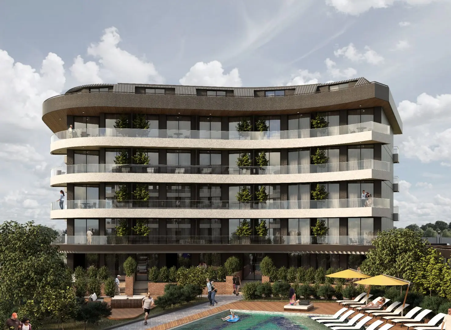1+1 FLAT FROM A LARGE COMPLEX PROJECT IN ALANYA OBA