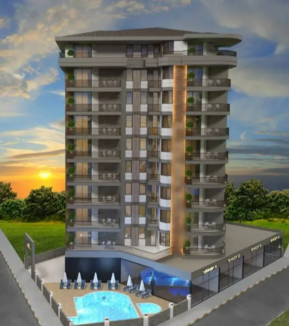 1+1 APARTMENT IN A NEW RESIDENTIAL PROJECT IN THE CENTER OF ALANYA