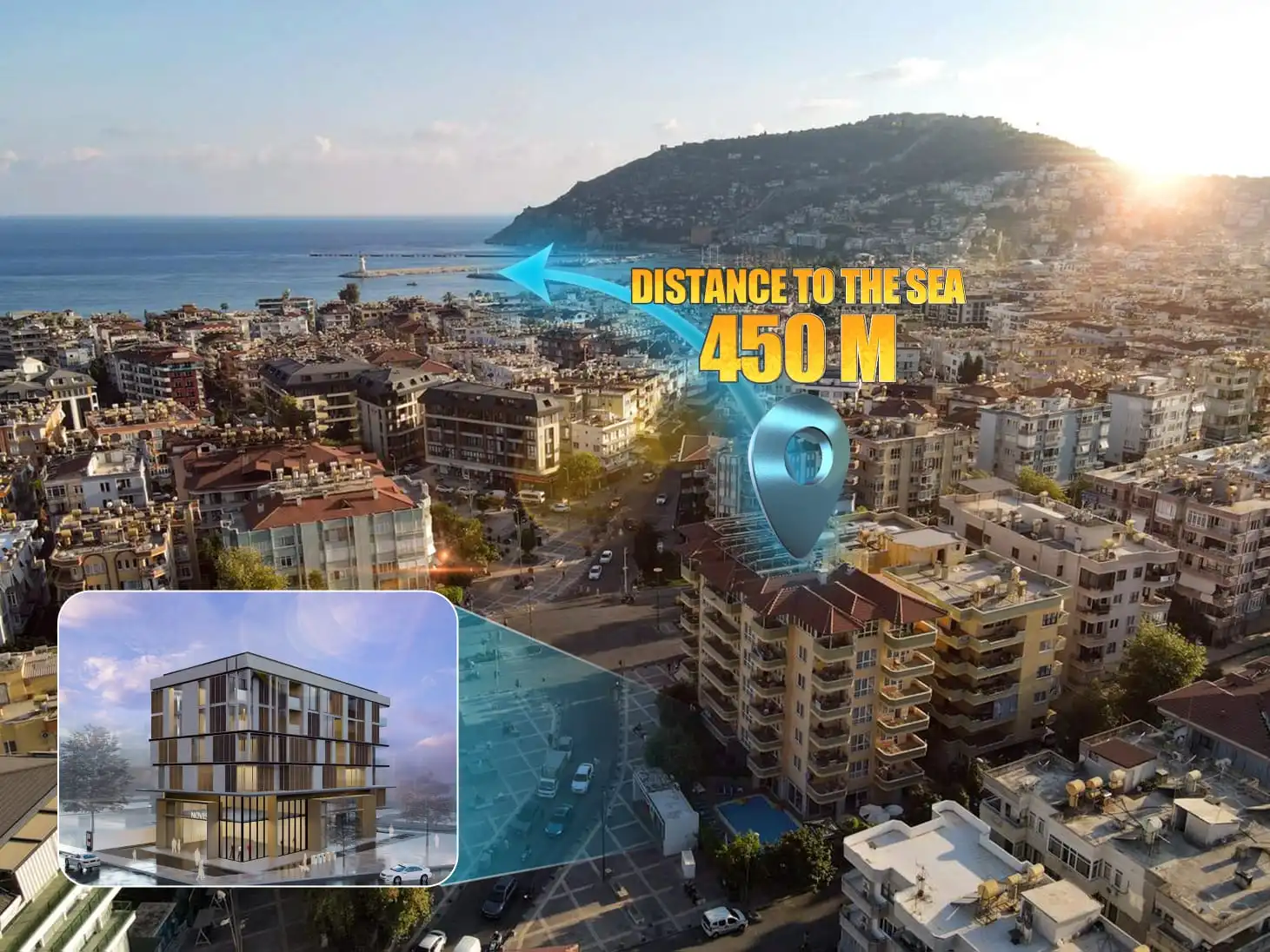 RESIDENTIAL PROJECT IN THE CENTER OF ALANYA, ONLY 450 M FROM THE SEA