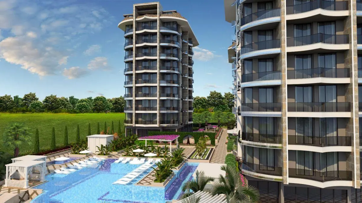 1+1 APARTMENT IN A GREAT RESIDENTIAL PROJECT IN THE CENTER OF ALANYA