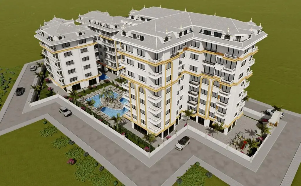 1+1 FLAT IN THE CENTER OF ALANYA RESIDENTIAL PROJECT - FULL ACTIVITY