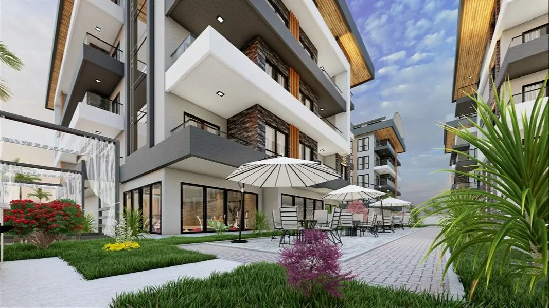 1+1 APARTMENT IN A BIG COMPLEX PROJECT IN ALANYA, OBA
