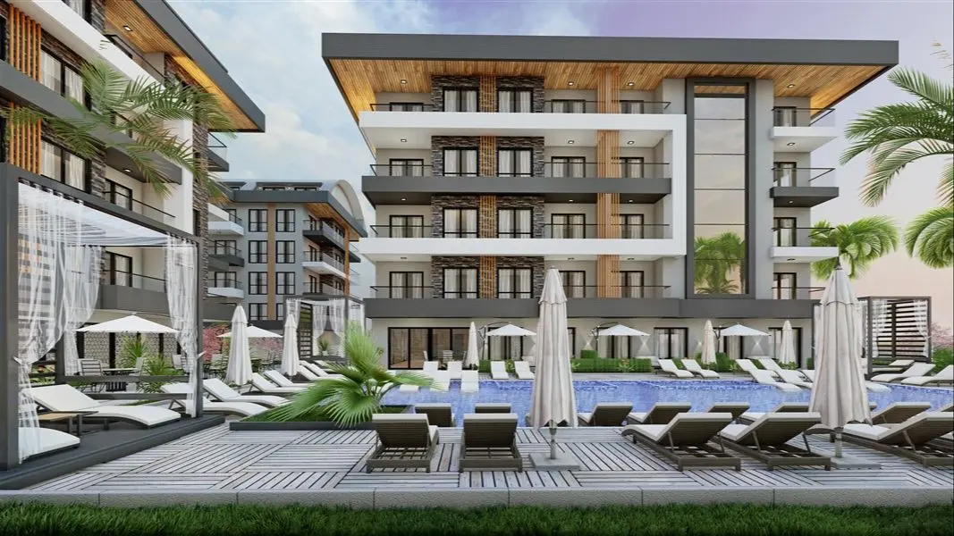 1+1 APARTMENT IN A BIG COMPLEX PROJECT IN ALANYA, OBA