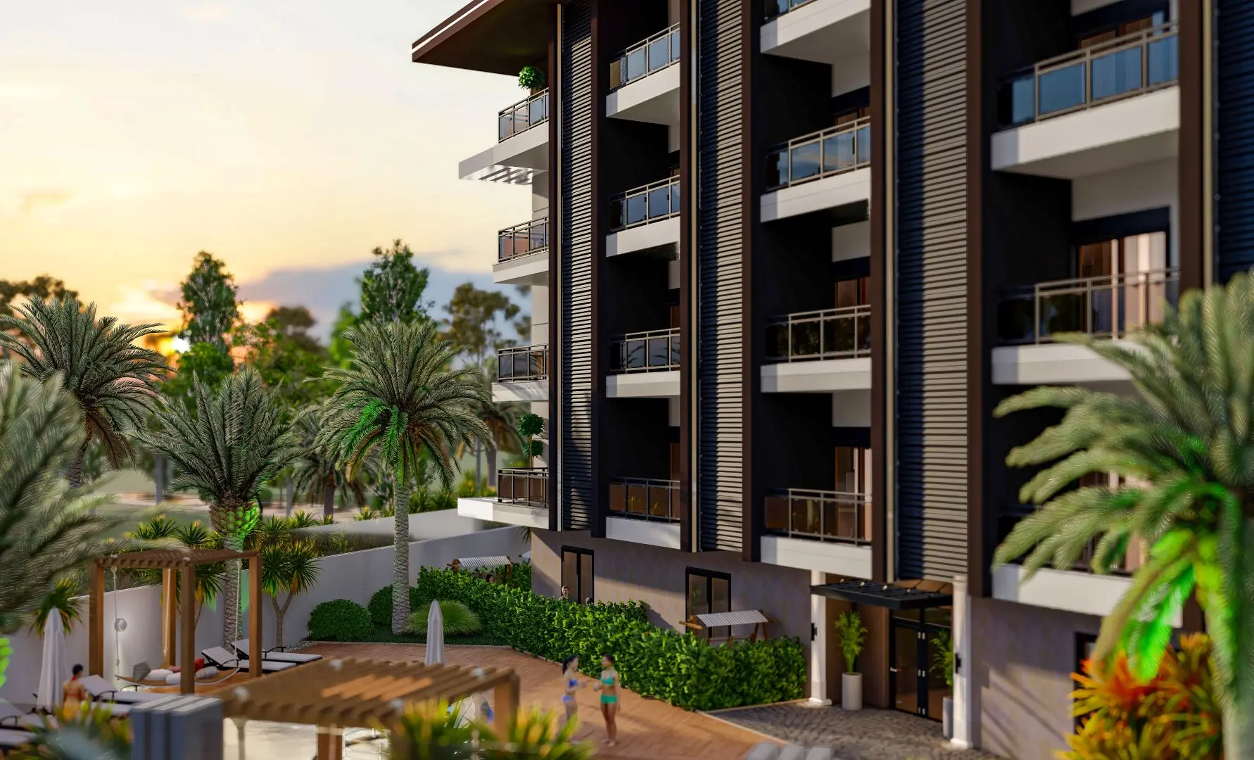1+1 APARTMENT FROM A NEW BOUTIQUE HOUSING PROJECT IN ALANYA OBA