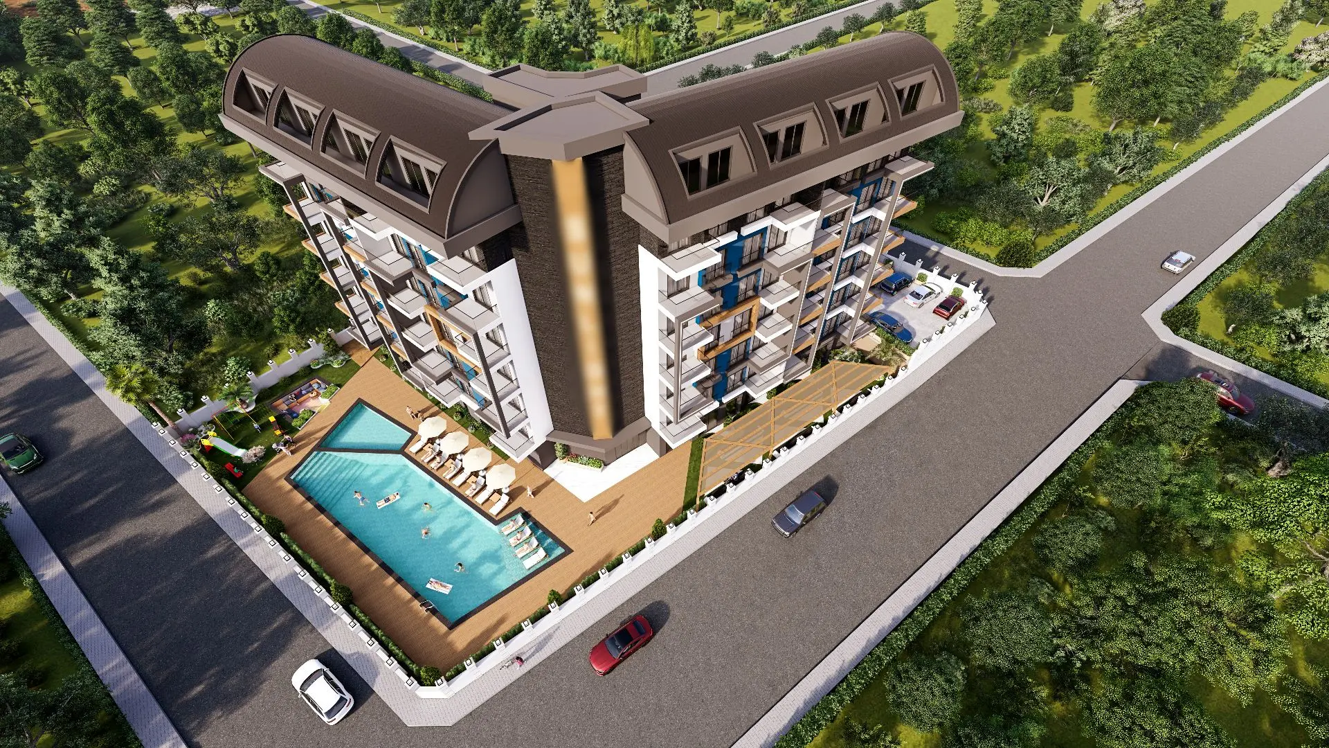 1+1 APARTMENT IN NEW RESIDENTIAL PROJECT IN GAZIPASHA DISTRICT