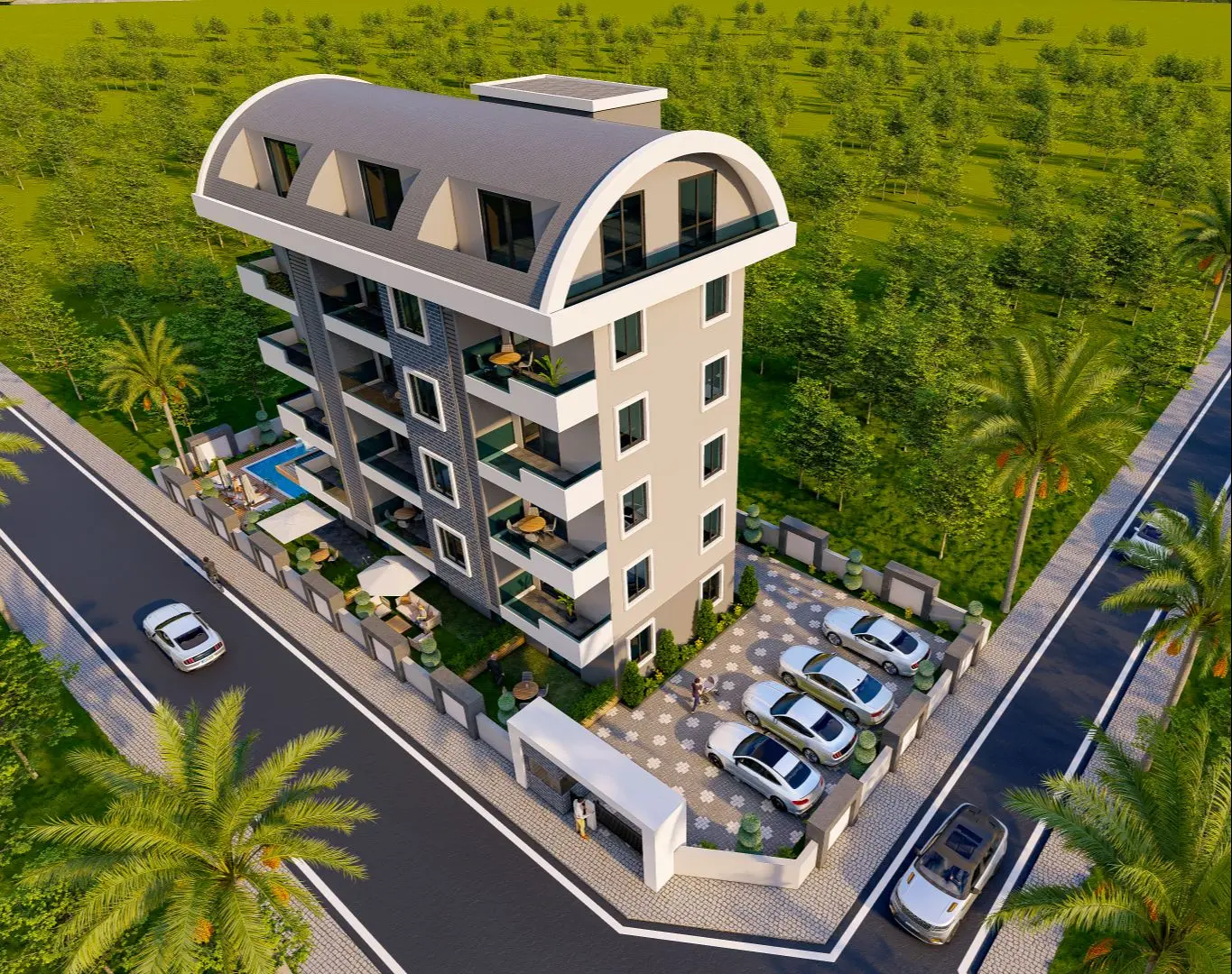 NEW PROJECT WITH 3+1 AND 1+1 FLATS IN ALANYA OBA